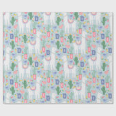 Whimsical Llama und Rainbow Geschenkpapier (Flach)