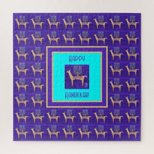 Whimsical Llamas Frohes Chanukka 50x50cm Puzzle (Vertikal)