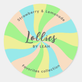 Whimsical Lollies Business Ihr Logo Runder Aufkleber