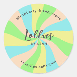 Whimsical Lollies Business Ihr Logo Runder Aufkleber