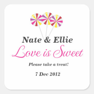 Whimsical Lollipop Candy Buffet Sticker