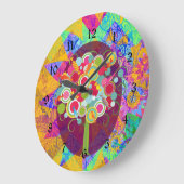 Whimsical Lollipop Candy Tree Abstrakte Un Große Wanduhr (Winkel)