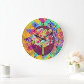 Whimsical Lollipop Candy Tree Abstrakte Un Große Wanduhr (Zuhause)