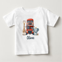 Whimsical London Bus mit Giraffe & Elephant