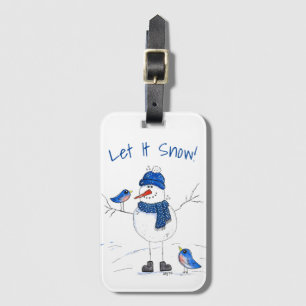 Whimsical Long Legged Snowman Gepäckanhänger