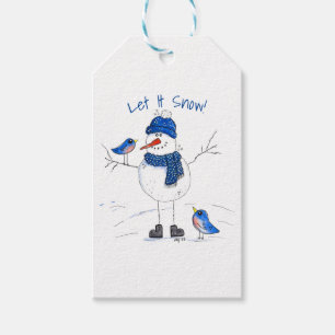 Whimsical Long Legged Snowman Geschenkanhänger