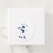 Whimsical Long Legged Snowman Geschenkanhänger (Beispiel)