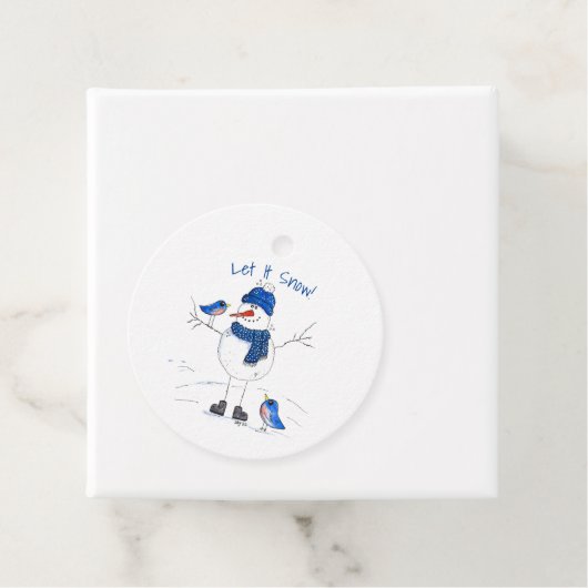 Whimsical Long Legged Snowman Geschenkanhänger (Beispiel)