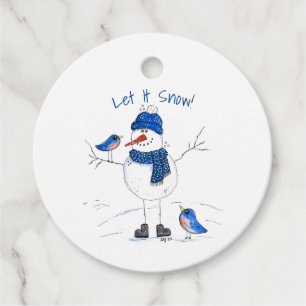 Whimsical Long Legged Snowman Geschenkanhänger