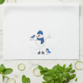 Whimsical Long Legged Snowman Geschirrtuch (Gefaltet)