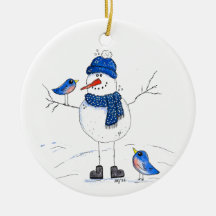 Whimsical Long Legged Snowman