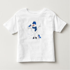 Whimsical Long Legged Snowman Kleinkind T-shirt