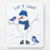 Whimsical Long Legged Snowman Mousepad (Vorne)