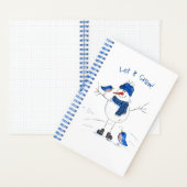 Whimsical Long Legged Snowman Notizblock (Innen)
