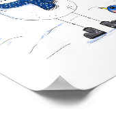 Whimsical Long Legged Snowman Poster (Ecke)