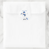 Whimsical Long Legged Snowman Runder Aufkleber (Tasche)