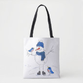 Whimsical Long Legged Snowman Tasche (Vorderseite)