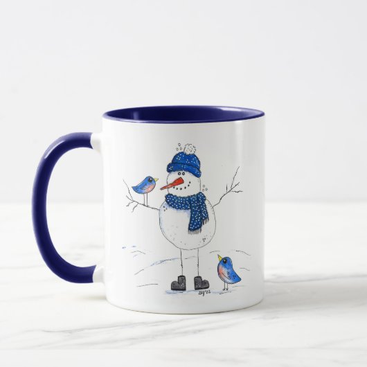 Whimsical Long Legged Snowman Tasse (Links)