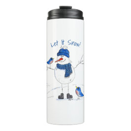 Whimsical Long Legged Snowman Thermosbecher