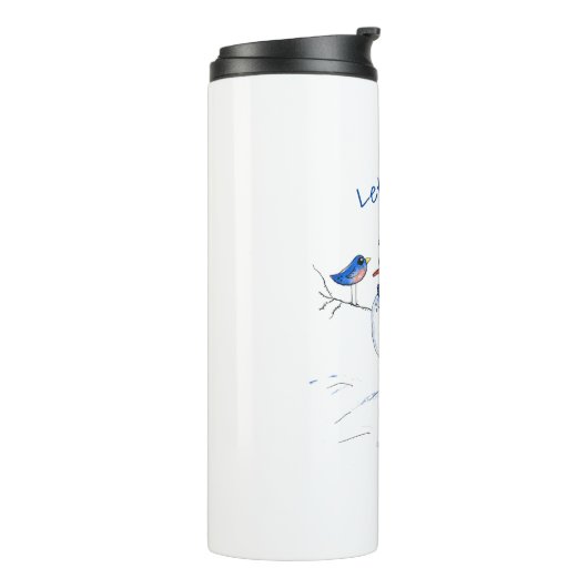 Whimsical Long Legged Snowman Thermosbecher (Nach links gedreht)
