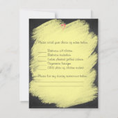 Whimsical Love Birds Chalkboard Wedding RSVP Card (Rückseite)