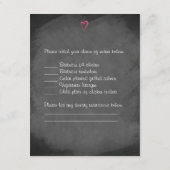 Whimsical Love Birds Chalkboard Wedding RSVP Card Karte (Rückseite)