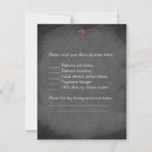Whimsical Love Birds Chalkboard Wedding RSVP Card Karte (Rückseite)