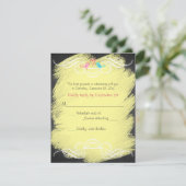 Whimsical Love Birds Chalkboard Wedding RSVP Card Karte (Stehend Vorderseite)