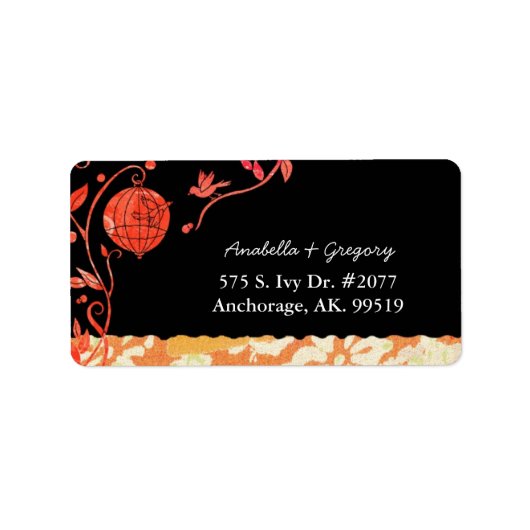 Whimsical Love Birds Hochzeitadresse Adressaufkleber (Vorne)