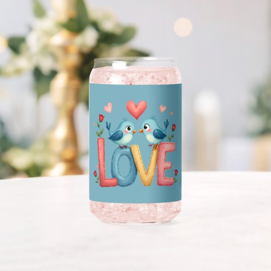 Whimsical Love Birds Pastel Cotattcore Art Dosenglas (Insitu (Hochzeit))