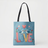 Whimsical Love Birds Pastel Cotattcore Art Tasche (Vorderseite)