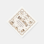 Whimsical Love is Brewing Coffee Brautparty Serviette (Ecke)