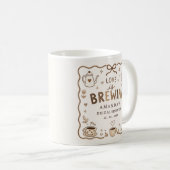 Whimsical Love is Brewing Kaffe-Hochzeitsdusche Kaffeetasse (VorderseiteRechts)