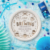 Whimsical Love is Brewing Kaffe-Hochzeitsdusche Pappteller (Party)