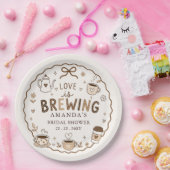 Whimsical Love is Brewing Kaffe-Hochzeitsdusche Pappteller (Party)