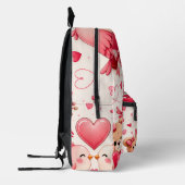 Whimsical Love Pattern Schulranzen - Süßes Geschen Bedruckter Rucksack (Links)