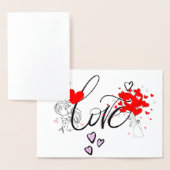 Whimsical Love Script | Bride & Groom Heart Shower Folienkarte (Anzeige)