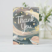 Whimsical Lovely Heaven Celestial Dankeskarte (Stehend Vorderseite)