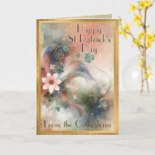 Whimsical Luck of the Irish St Patrick's Day Karte (Gelbe Blume)