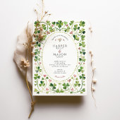 Whimsical Lucky Clover & Hearts Hochzeit mit Wasse Einladung