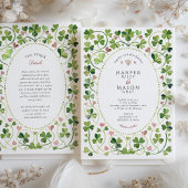 Whimsical Lucky Clover & Hearts Hochzeit mit Wasse Einladung