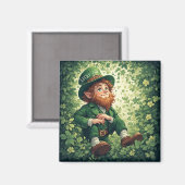 Whimsical Lucky-ish Leprechaun Lush Forest Magical Magnet (Vorderseite/Rückseite)