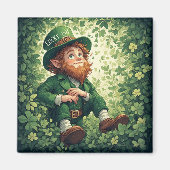 Whimsical Lucky-ish Leprechaun Lush Forest Magical Magnet (Vorne)