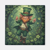 Whimsical Lucky-ish Leprechaun Lush Forest Nursery Magnet (Vorne)