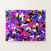 Whimsical lustig bunt geometrisch abstraktes Muste Puzzle (Horizontal)