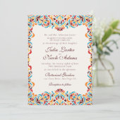 Whimsical Luxury Elfenbein Border Foto Hochzeit Einladung (Stehend Vorderseite)