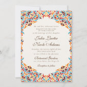 Whimsical Luxury Elfenbein Border Foto Hochzeit Einladung (Vorderseite)