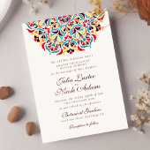 Whimsical Luxury Elfenbein Border Foto Hochzeit Einladung