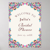 Whimsical Luxury Elfenbein Brautparty im Blumensti Poster (Vorne)