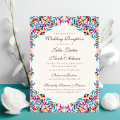 Whimsical Luxury Elfenbein Floral Hochzeitsempfang Einladung